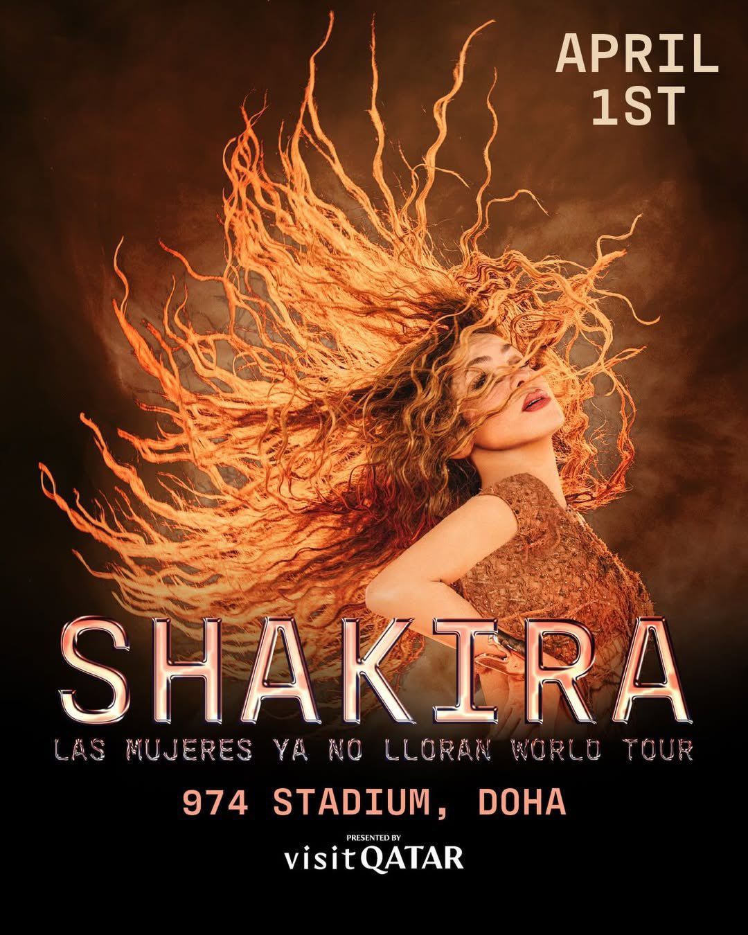 Banner do show de Shakira em Doha, no Catar